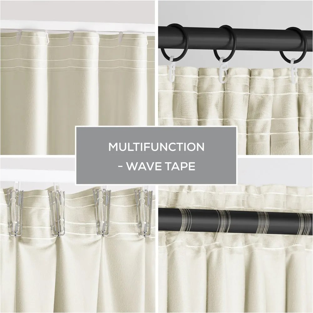 Tenda parzialmente oscurante beige in velluto 140x245 cm Pleat – Restilo