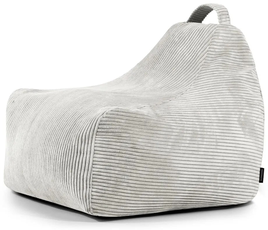 Pouf a sacco per bambini color crema con rivestimento in velluto a coste Game Amuse – SLOWDOWN