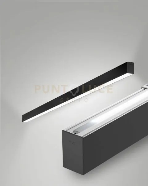 Millet profilo da parete doppia emissione nero ww opale on/off ip40...