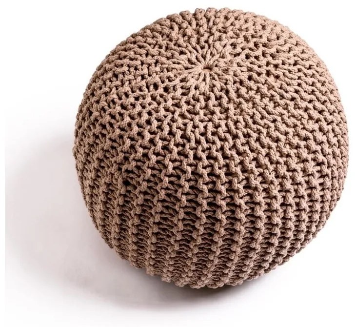 Poggiapiedi marrone chiaro con rivestimento in lavorato a maglia Jagger – Bonami Essentials