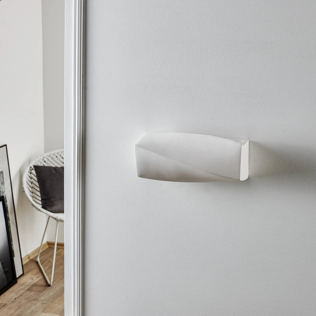 SOLLUX LIGHTING Applique Turn Mini in ceramica, up/down, bianco