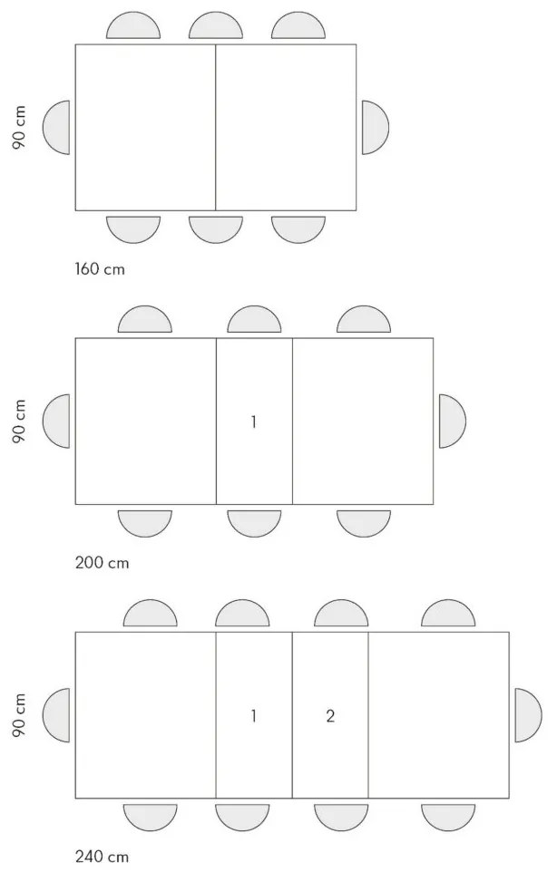 Tavolo CARRARA in legno, finitura rovere rustico e base in metallo antracite, allungabile 160×90 cm – 240×90 cm