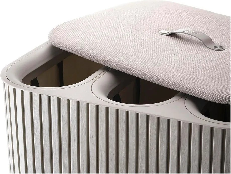 Cesta per il bucato beige in bambù 3x30 l Tota Trio Luxe – Joseph Joseph
