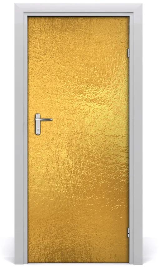 Adesivo per porta Sfondo di lamina dorato 75x205 cm
