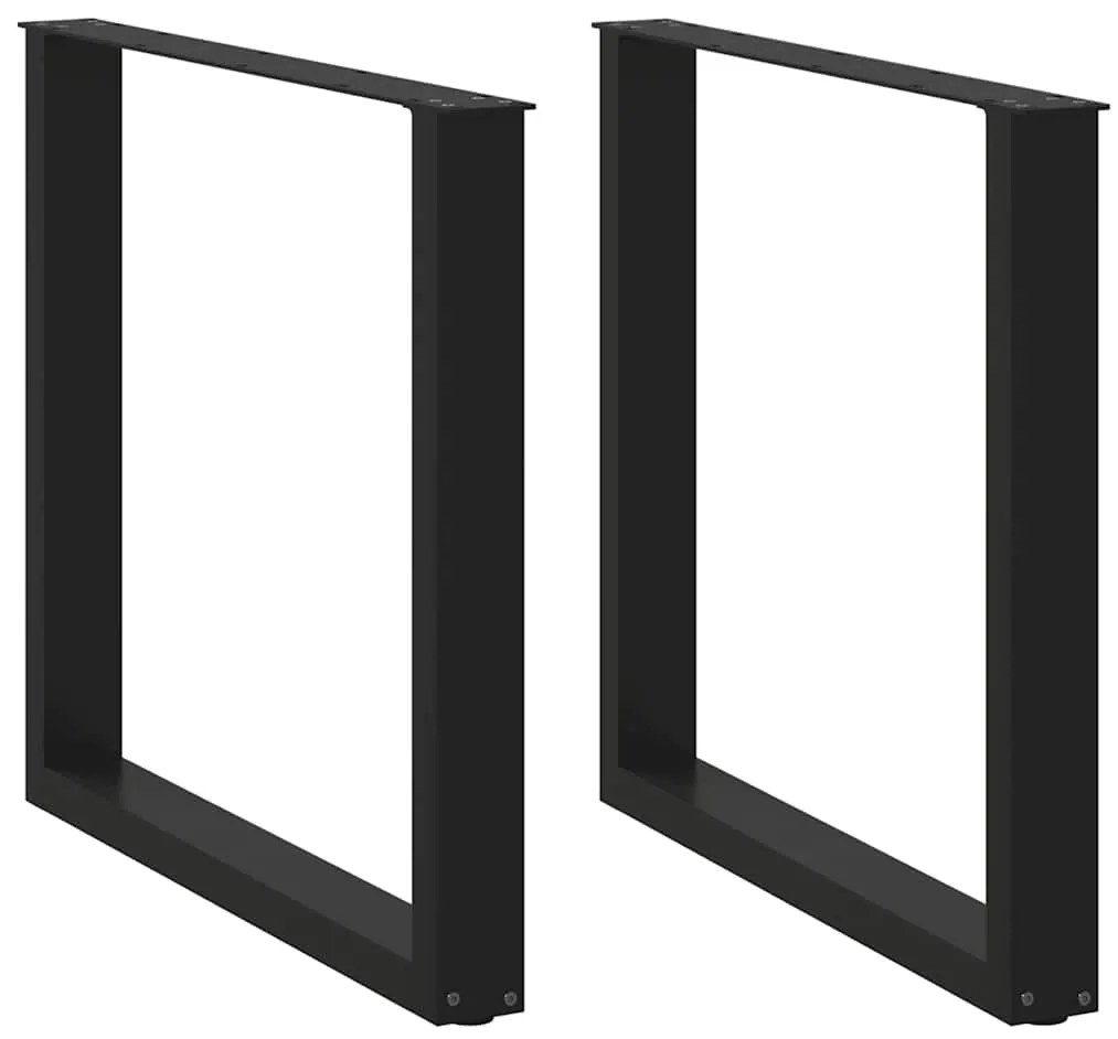 Gambe Tavolo Pranzo A Forma U 2 Pz Nero 80x(72-73) Cm Acciaio /