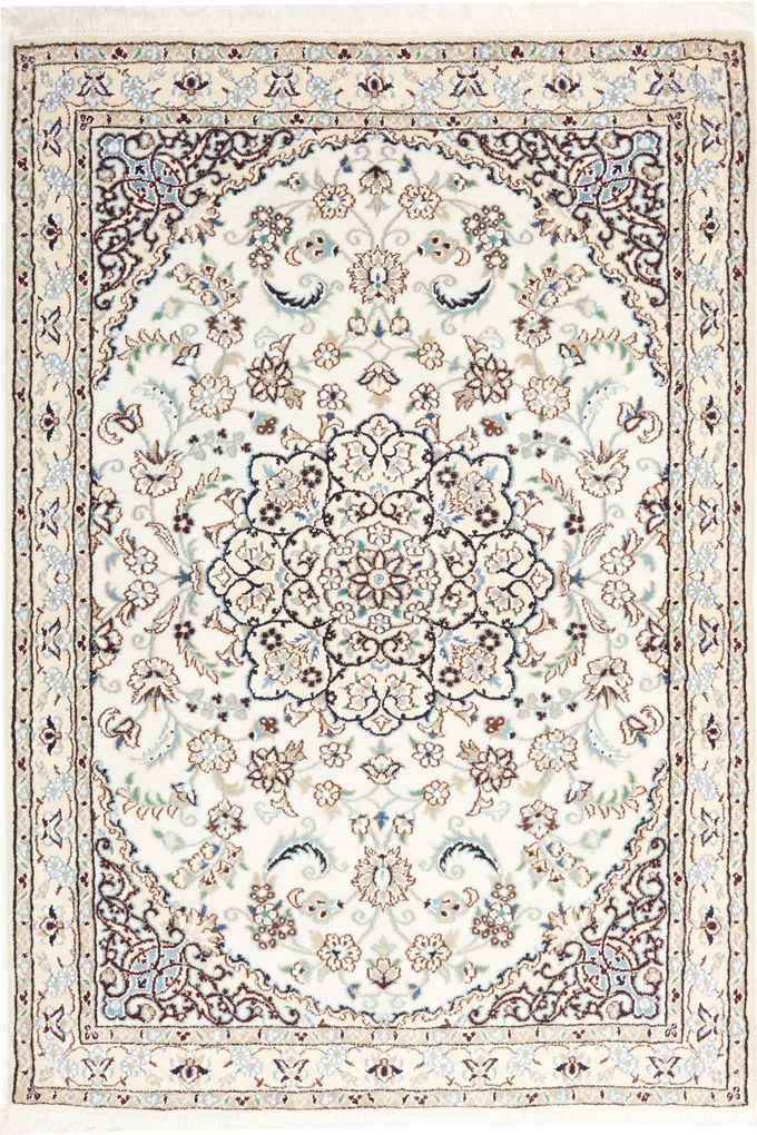 Nain Tappeto 100x150 Beige (Iran) Annodato A Mano
