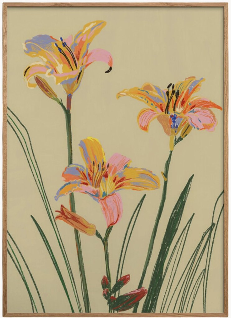Stampa digitale incorniciata Lilies