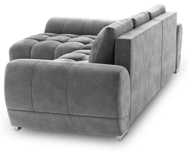 Divano letto angolare grigio con rivestimento in velluto, angolo sinistro Nuage - Windsor &amp; Co Sofas