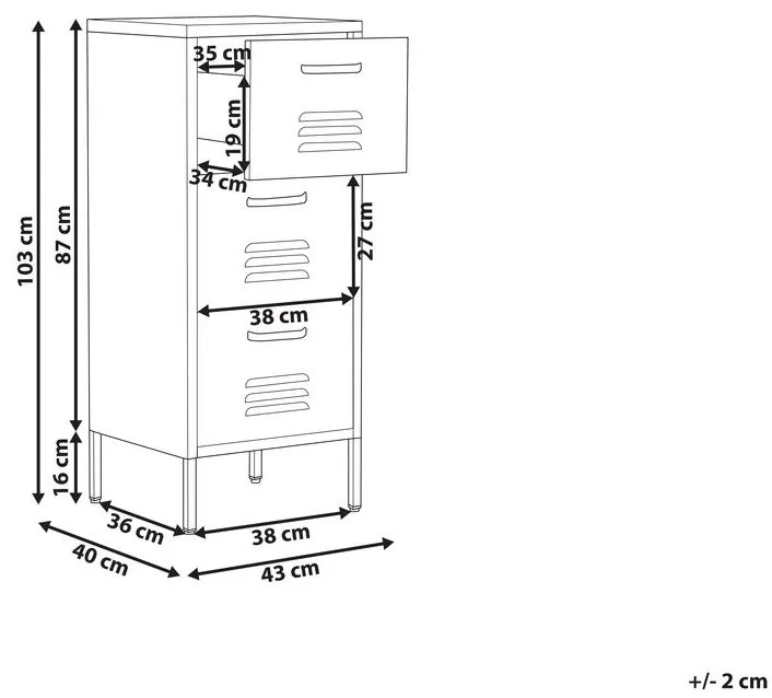 Armadio da ufficio metallo bianco 43 x 40 cm WOSTOK Beliani
