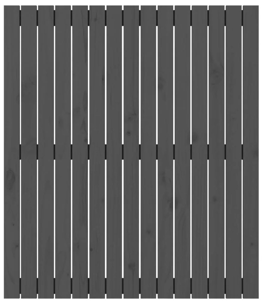 Testiera da parete grigia 95,5x3x110 cm legno massello di pino