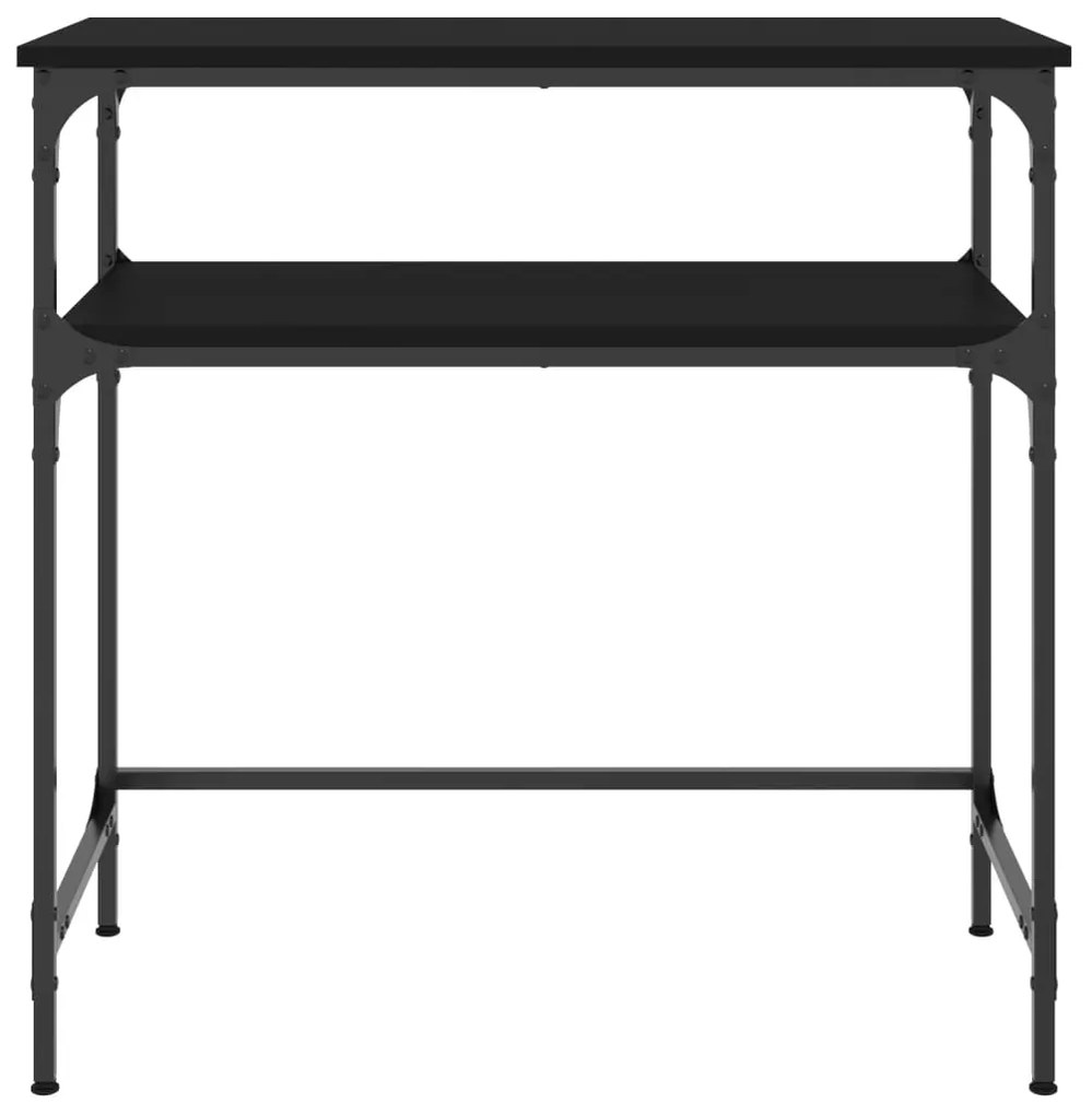 Tavolino consolle nero 75x35,5x75 cm in legno multistrato