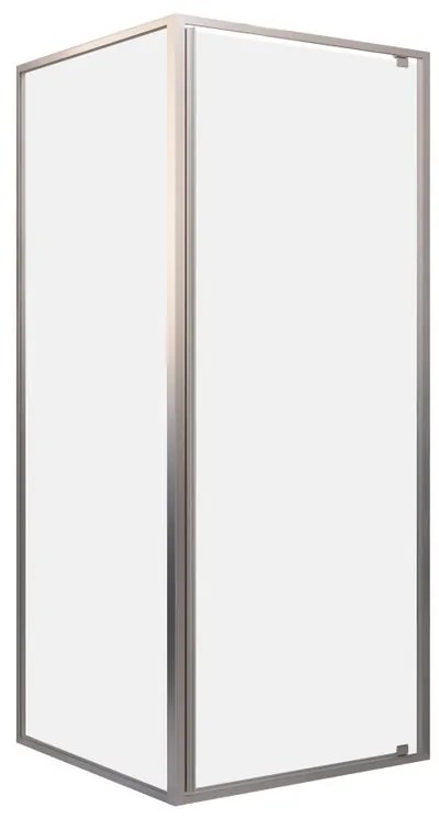 Porta doccia L 79 x H 200 cm in vetro vetro senza finitura / trasparente profilo argento