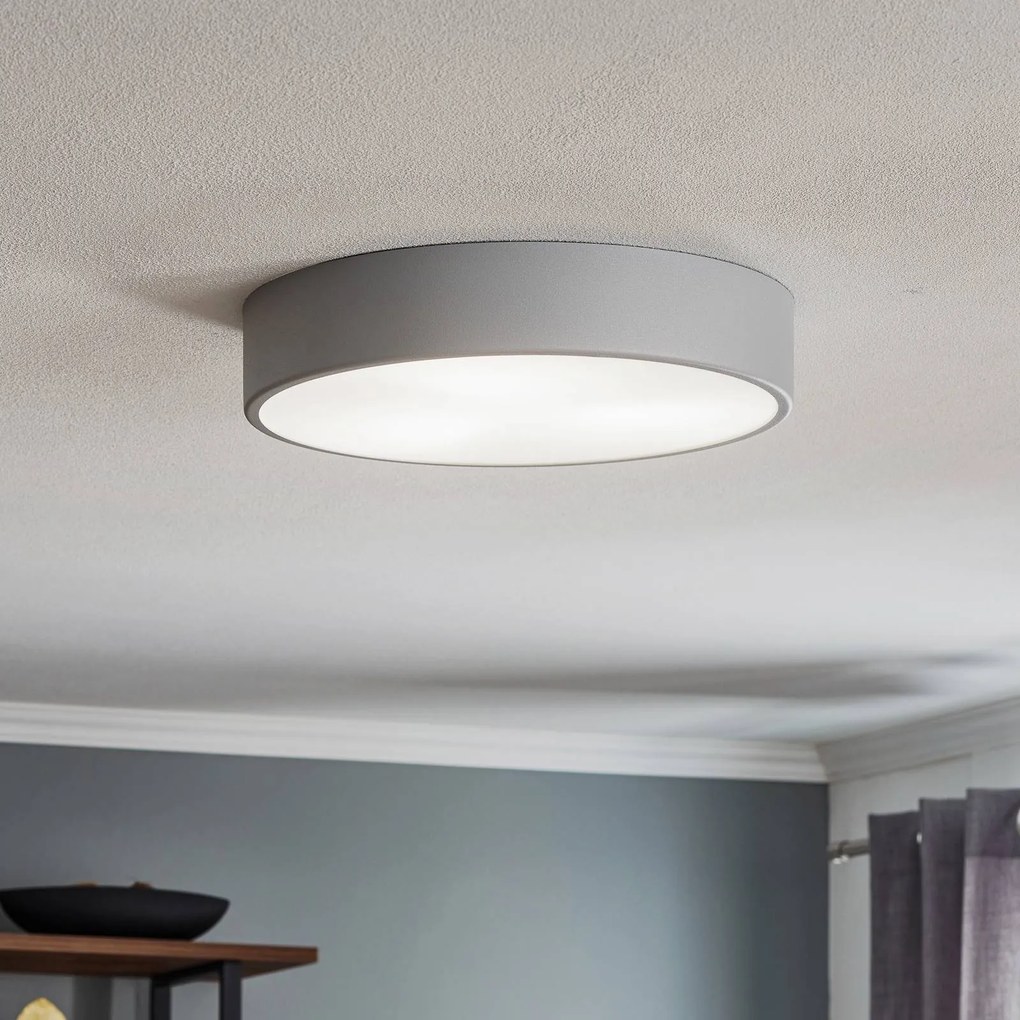 TEMAR LIGHTING Plafoniere Cleo 400, grigio, sensore, IP20, Ø 40 cm, metallo