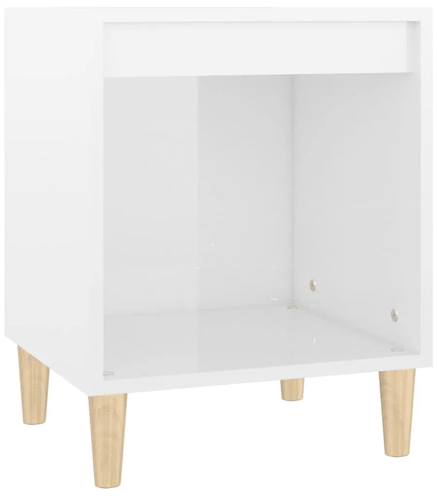 Comodini 2 pz in Bianco Lucido 40x35x50 cm