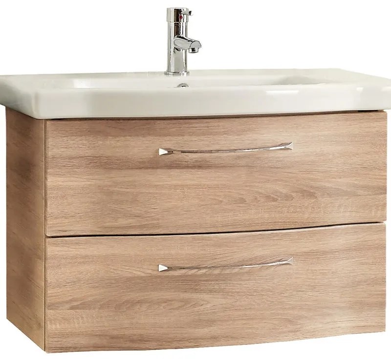 Mobile da bagno sotto lavabo Solitaire rovere castello L 75 x H 49 x P 42.7 cm 2 cassetti, lavabo non incluso