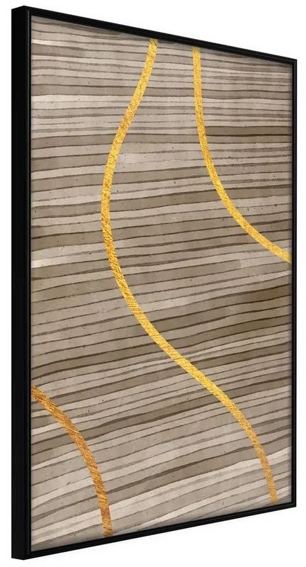 Poster  Golden Stripes  Cornice Quadri Cornice nera, Larghezza x Altezza Home decor 30x45