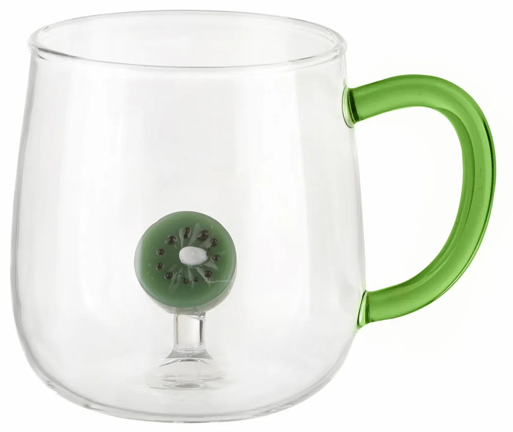 Mug in vetro borosilicato 380 ml kiwi