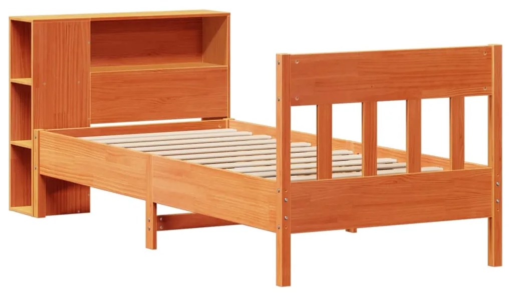 Letto libreria senza materasso marrone cera 90x200 cm in pino