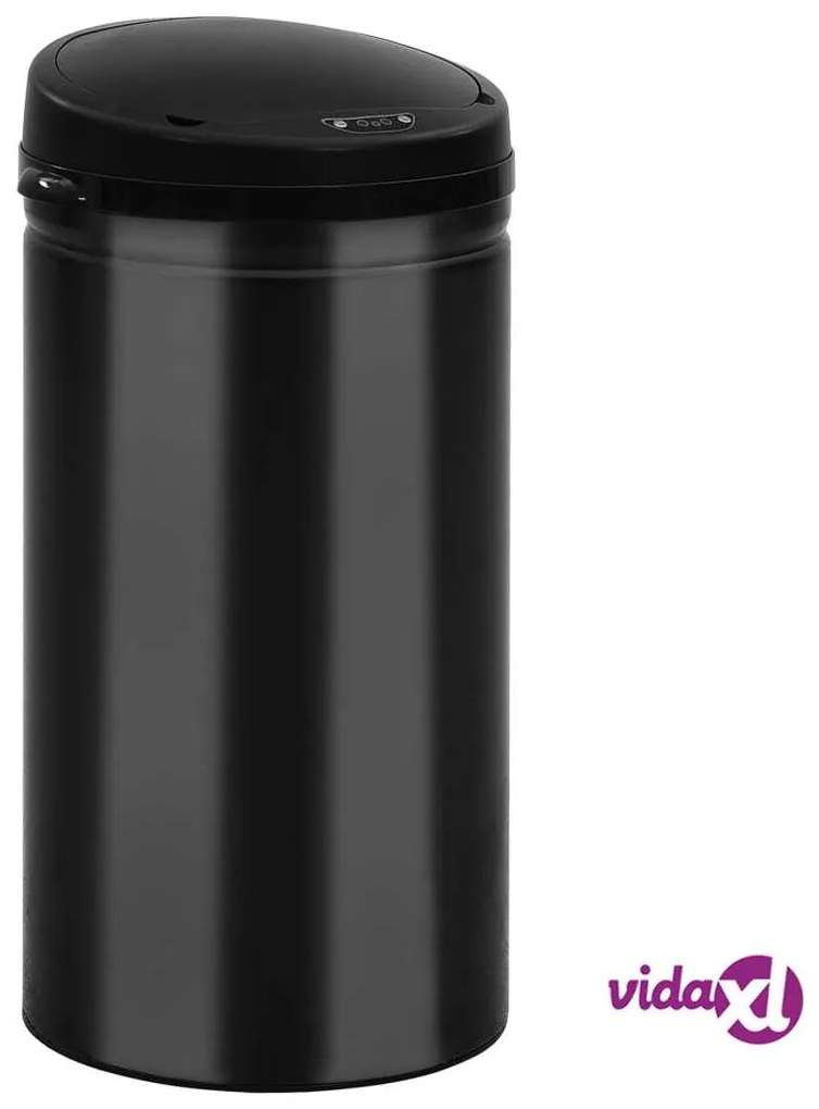 vidaXL Pattumiera Automatica con Sensore 50 L Acciaio al Carbonio Nero
