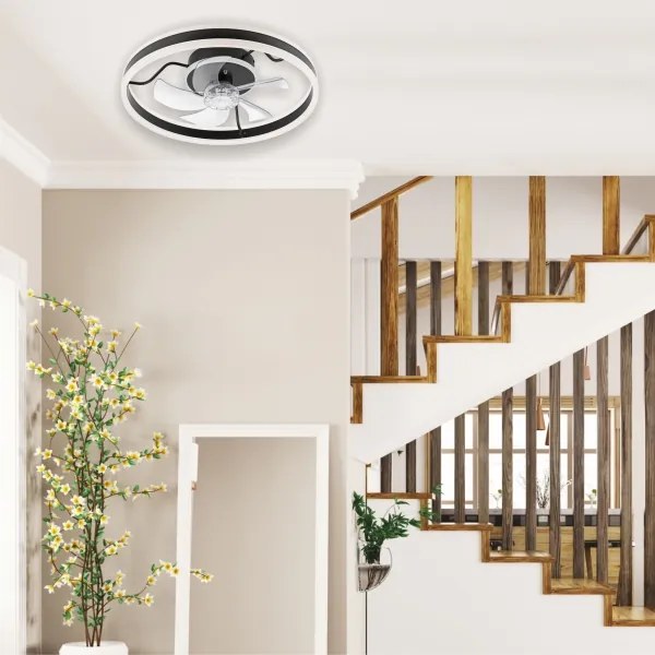 Plafoniera LED con ventilatore APOLLO LED/38W/230V nero + telecomando