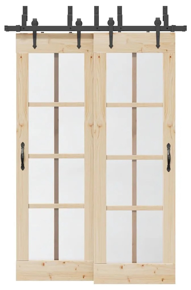 Kit Di Binari Per Porte Scorrevoli 152,5 Cm Acciaio Nero /