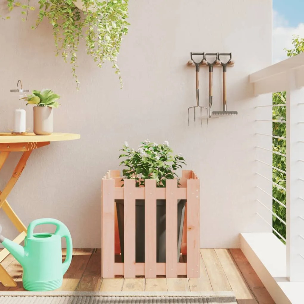 Fioriera Giardino Design Recinzione 50x50x50cm Massello Douglas /