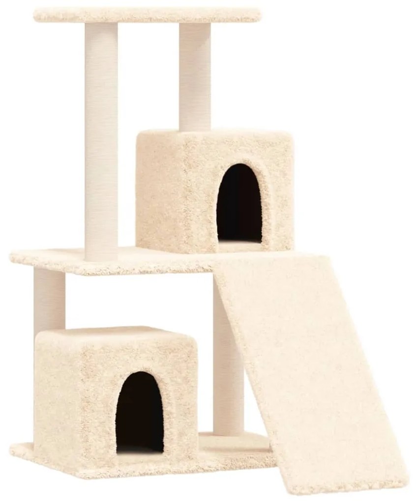 Albero per gatti con tiragraffi in sisal crema 82 cm