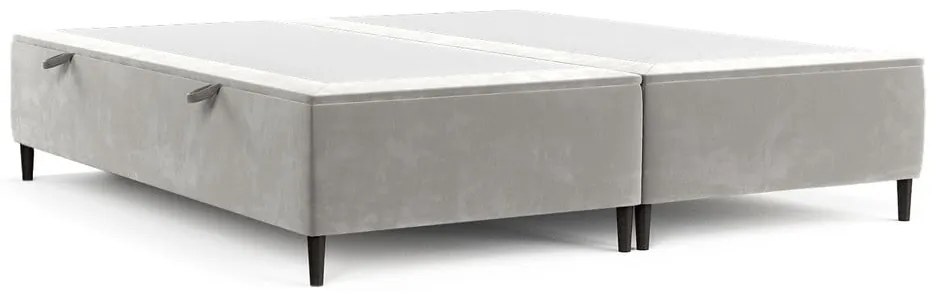 Letto matrimoniale imbottito grigio chiaro con contenitore 140x200 cm Tate - Maison de Rêve