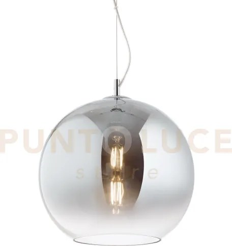 Nemo sospensione 1 luce attacco e27 40cm in vetro soffiato cromo sf...