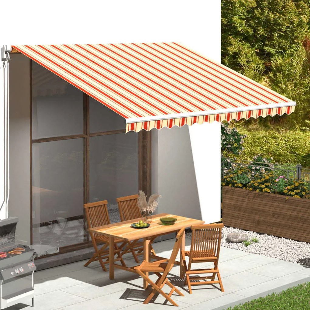 Tessuto Di Ricambio Per Tenda Da Sole Giallo E Arancio 4x3,5 M /