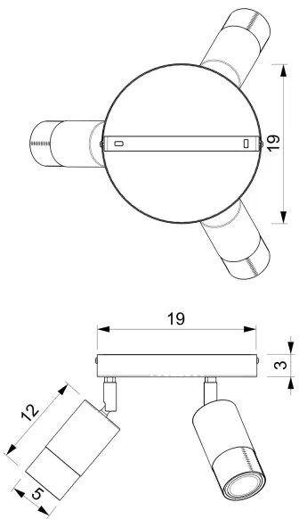 Faretto LINK 3xGU10/8W/230V nero/ottone