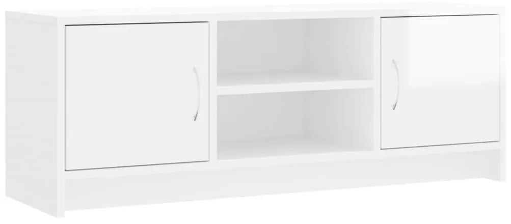 Mobile porta tv bianco lucido 102x30x37,5 cm legno multistrato