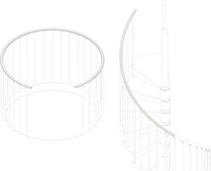Corrimano IRIS Basic in acciaio bianco 107 cm x 700 cm