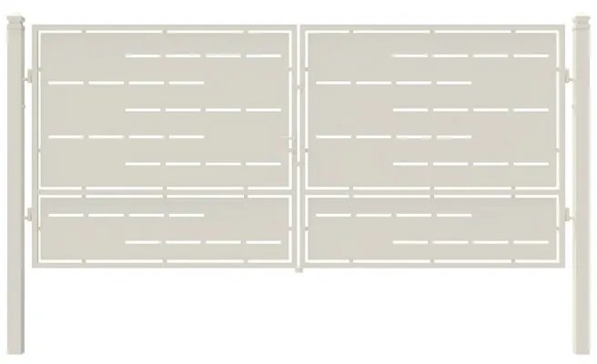 Cancello con serratura manuale Privacy in ferro, apertura centrale, L 408.5 x H 180 cm, di colore bianco