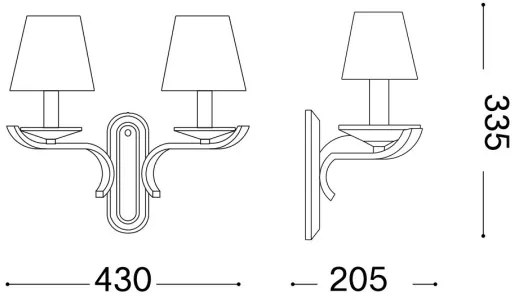 Ideal Lux - cristallo muro lampada PEGASO 2xE14/28W/230V oro