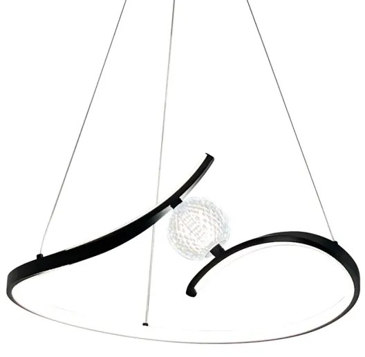 Lampadario LED a sospensione con filo PERLA LED/34W/230V nero