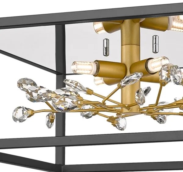 Zuma Line C0578-04A-B5TF - Plafoniera SPRING 4xG9/33W/230V nero/oro