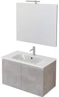 Mobile Bagno Sospeso 80 cm Lavabo e Specchio Bonussi Fenice Grigio