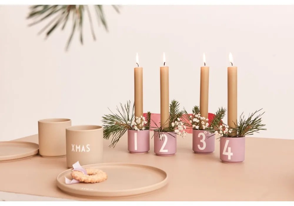 Candelieri in porcellana in set da 4 pezzi Mini - Design Letters