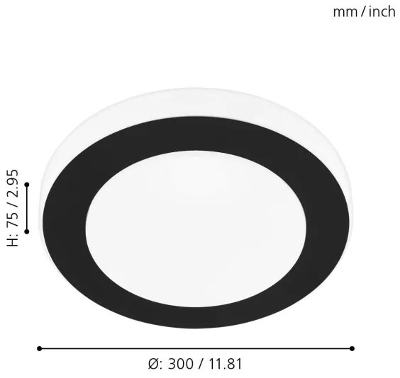 Eglo 33682 - Plafoniera LED da bagno CARPI LED/11W/230V IP44