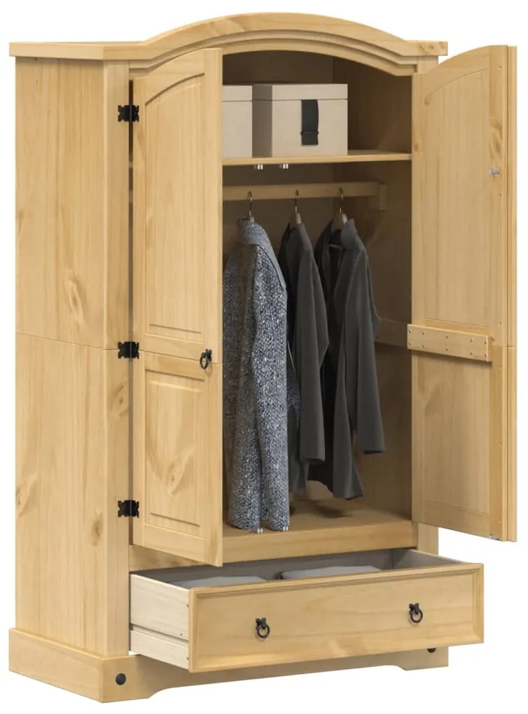 Armadio Corona 101x52x170 Cm İn Legno Massello Di Pino /