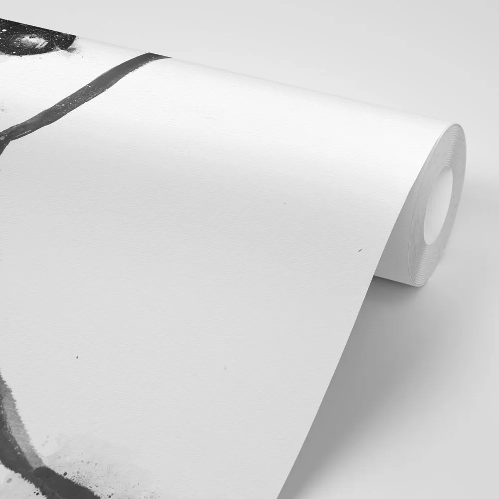 Carta da parati – Ritratto acquerello bianco e nero di donna