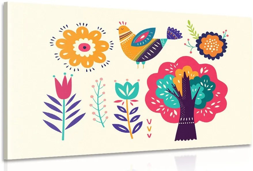 Stampa su tela – Natura in stile folk