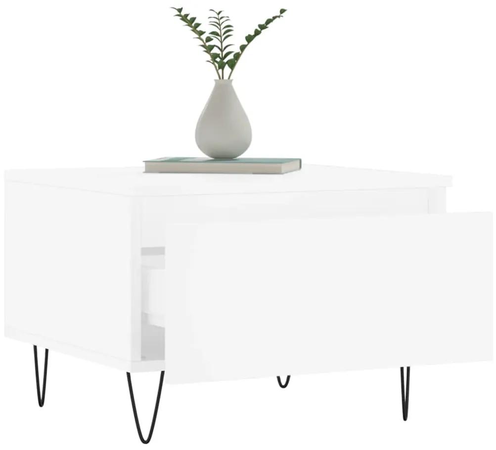 Tavolino da Salotto Bianco 50x46x35 cm in Legno Multistrato