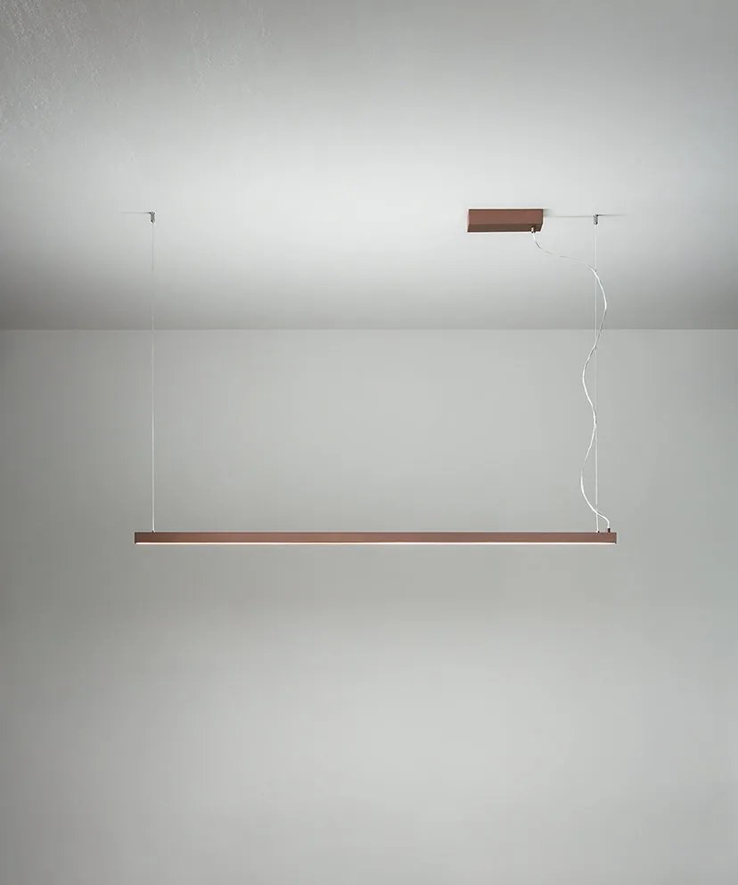 Perenz Link – sospensione lineare LED (bianco opaco / nero opaco / marrone metallizzato)