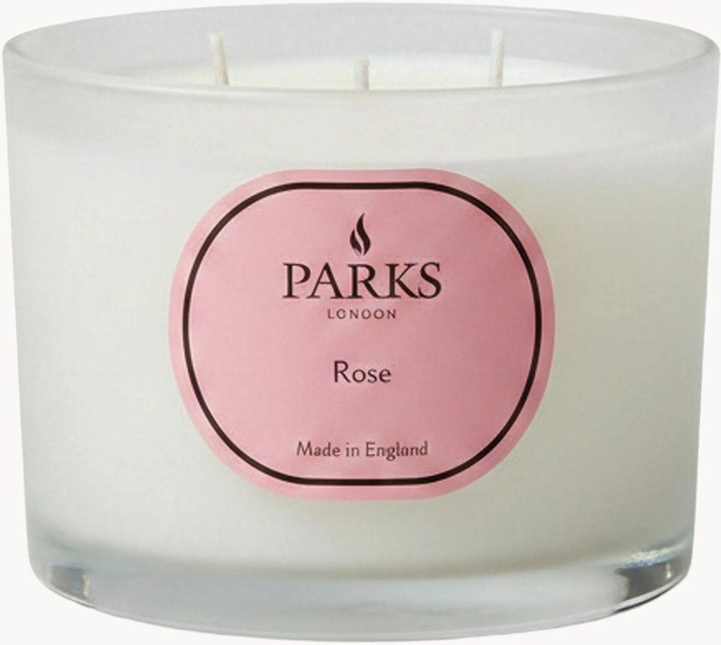 Candela profumata fatta a mano a tre stoppini Vintage Aromatherapy (acqua di rosa, fiori bianchi e muschio morbido)