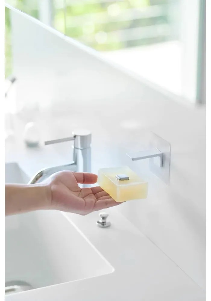 Porta dispenser per sapone bianco autoportante magnetico in plastica Film Hook - YAMAZAKI