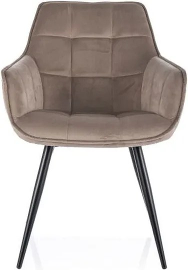 Sedia Lilia velluto beige 40/nero