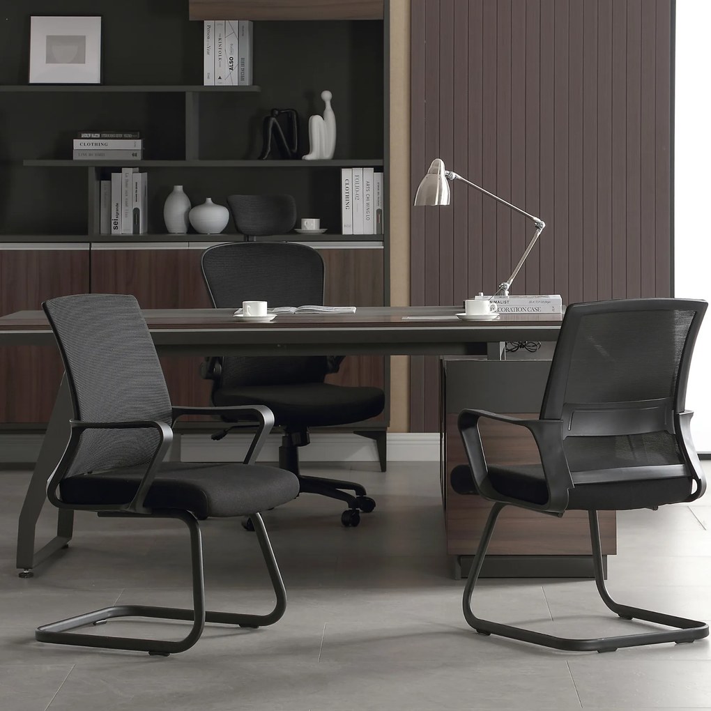 Set 2 Sedie Ufficio Ospiti per Riunioni Conferenza Sala d'attesa Visitatori