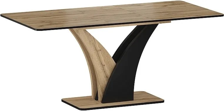 Tavolo allungabile Vento in rovere castagno/nero - L120-160 cm